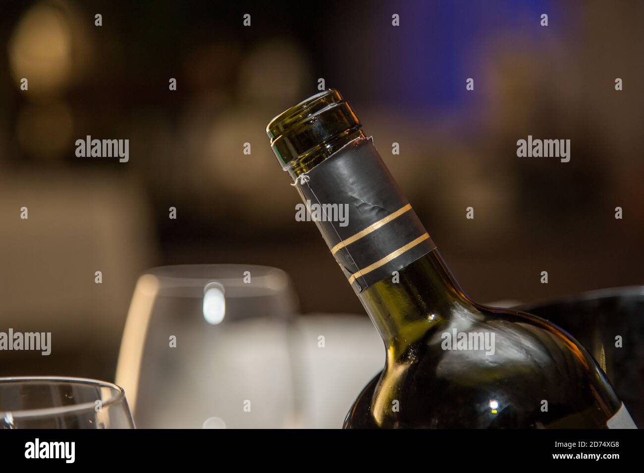 Italian Red Wine Bottle in ice bucket Stock Photo Alamy