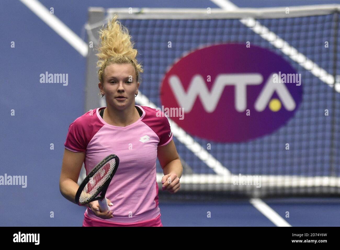 Ostrava, Czech Republic. 20th Oct, 2020. ***CTK POOL*** Czech Katerina  Siniakova in action during the match against Cori Gauff of USA in J&T Banka  Ostrava Open 2020 WTA tennis tournament in Ostrava,