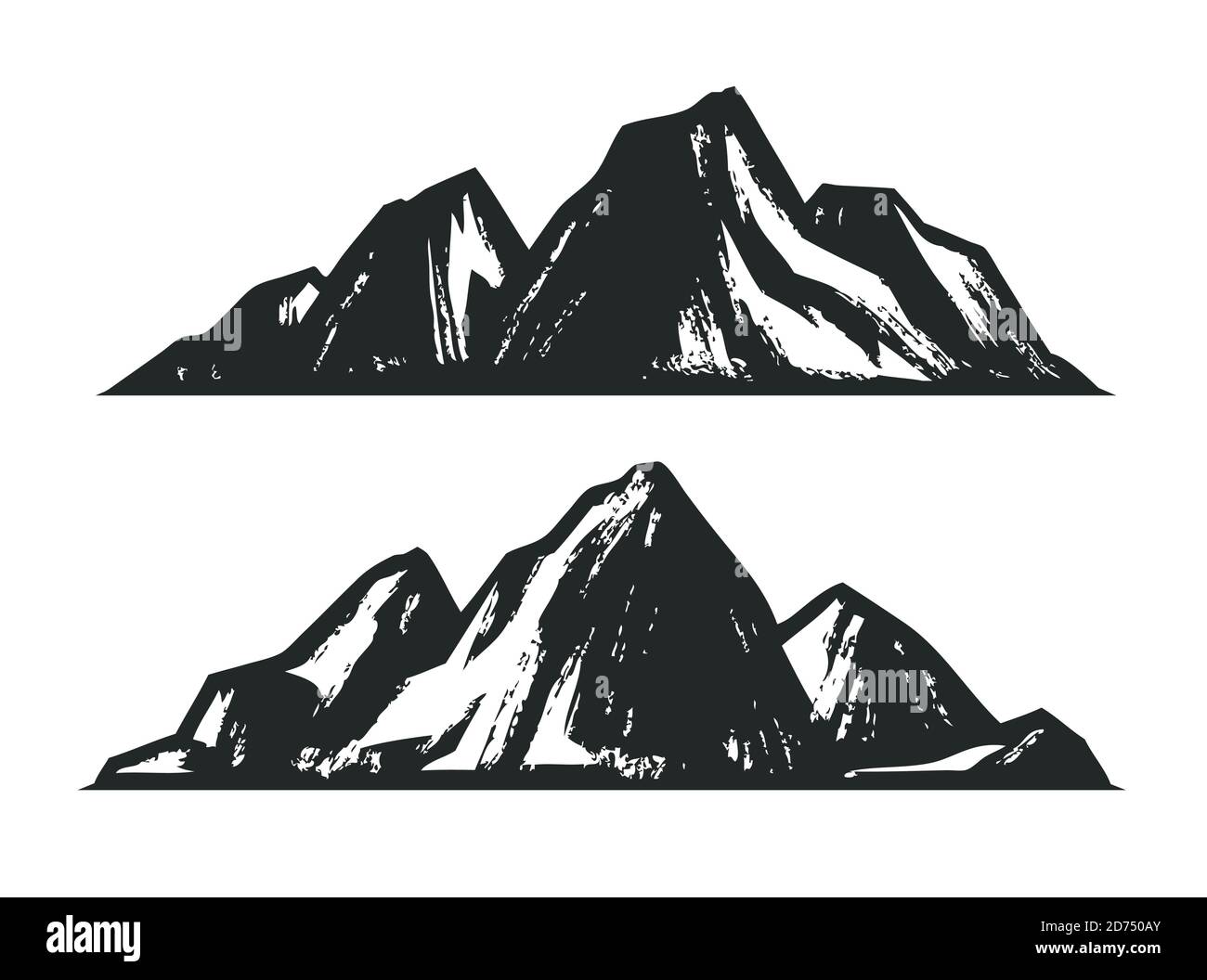 Mountains sketch. Mountaineering vintage vector illustration Stock Vector