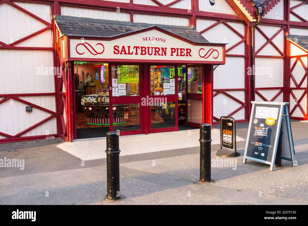 The Amusement Arcade at Saltburn Pier, SaltburnbytheSea Stock Photo