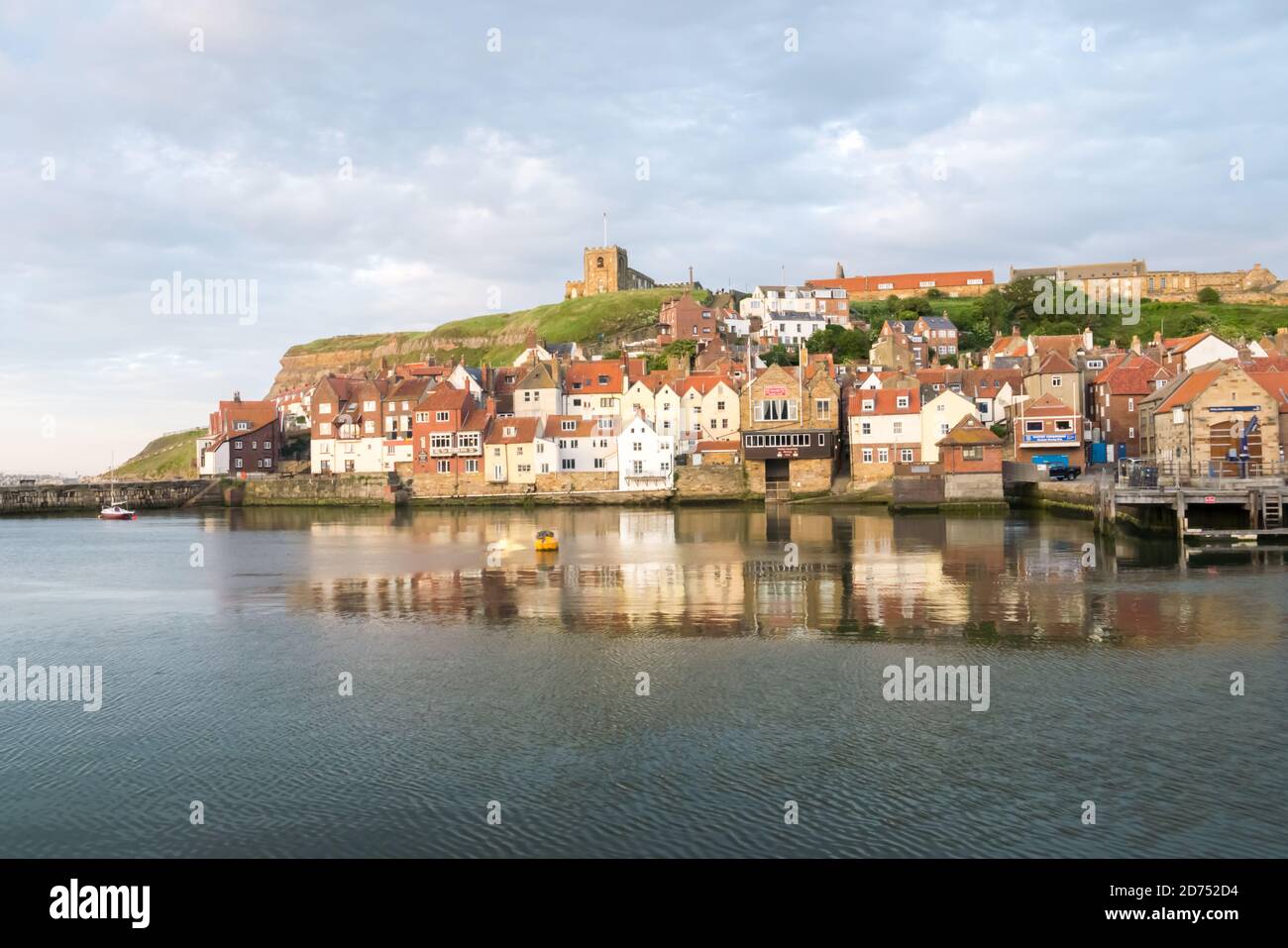 Whitby Harbour East Cliff Landscape, Whitby, North Yorkshire Stock ...