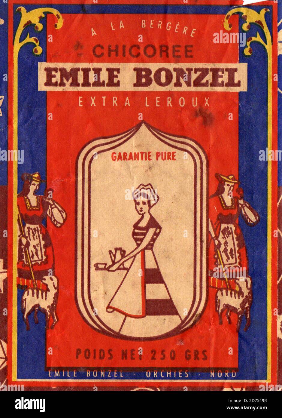 Etiquette de chicoree Emile Bonzel vers 1955 Stock Photo