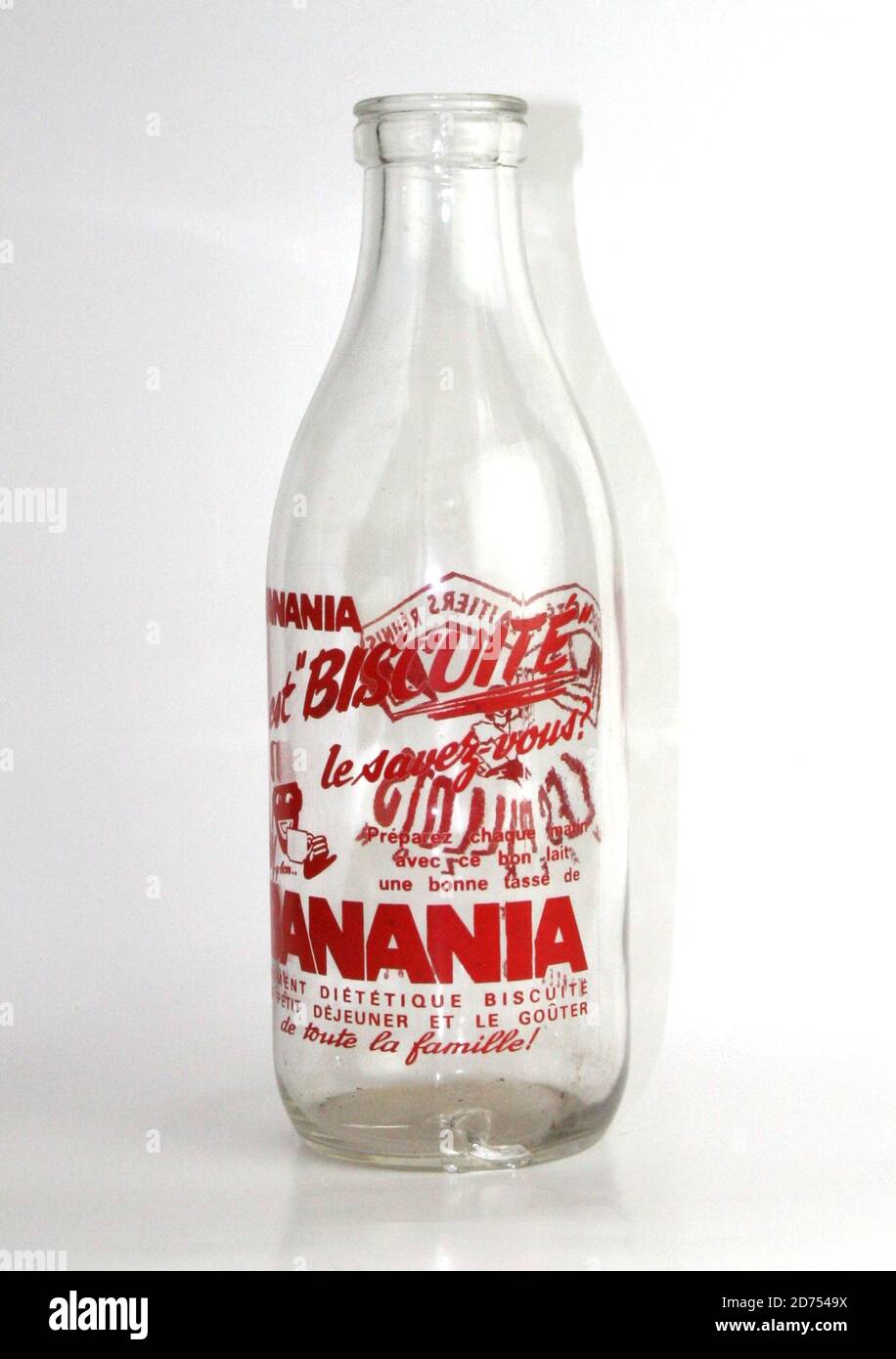 Bouteille de lait aux couleurs de Banania vers 1960 Stock Photo