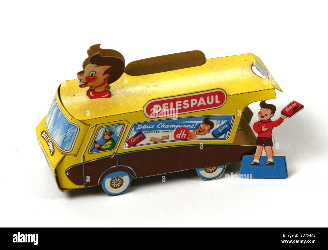 Camion en carton publicitaire chocolat Delespaul vers 1960 Stock Photo