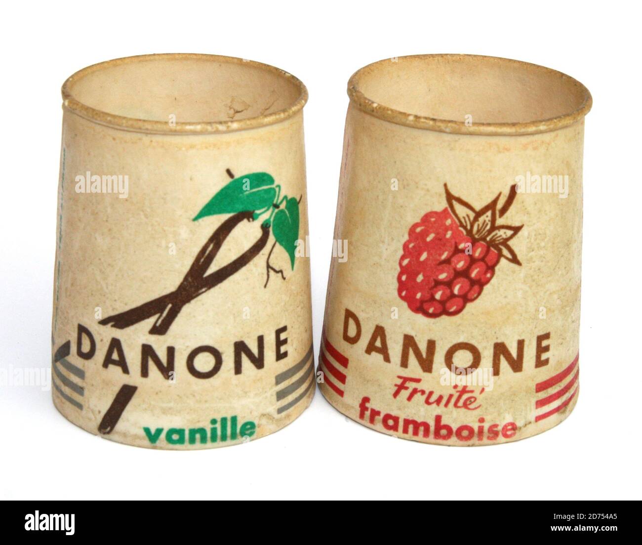 Pots de yaourt Danone vers 1964 Stock Photo