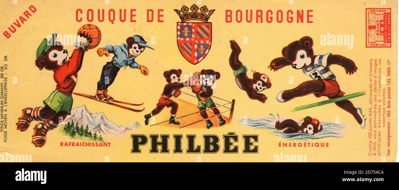 Buvard pain d epices couque Philbee vers 1955 Stock Photo