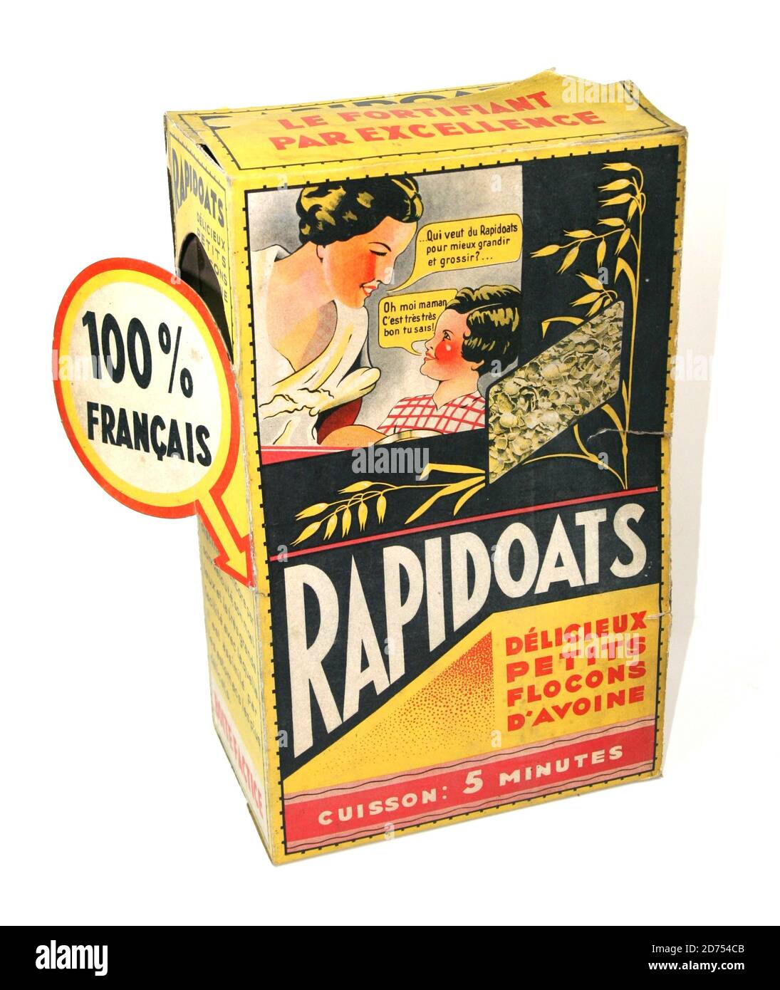 Boite présentoir factice de flocons d avoine Rapidoats vers 1945 Stock Photo
