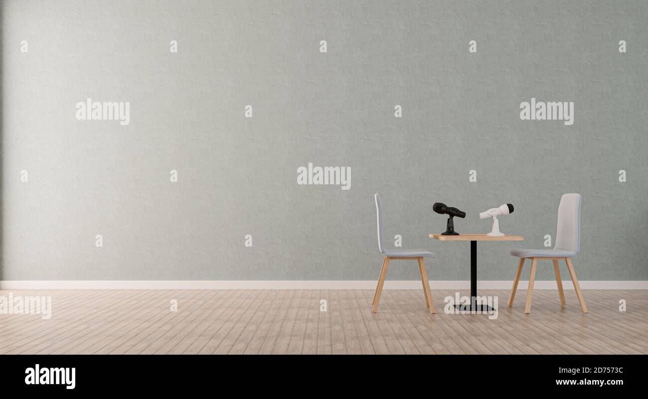 Two chairs and table mockup, . 3d illustration Stock Photo
