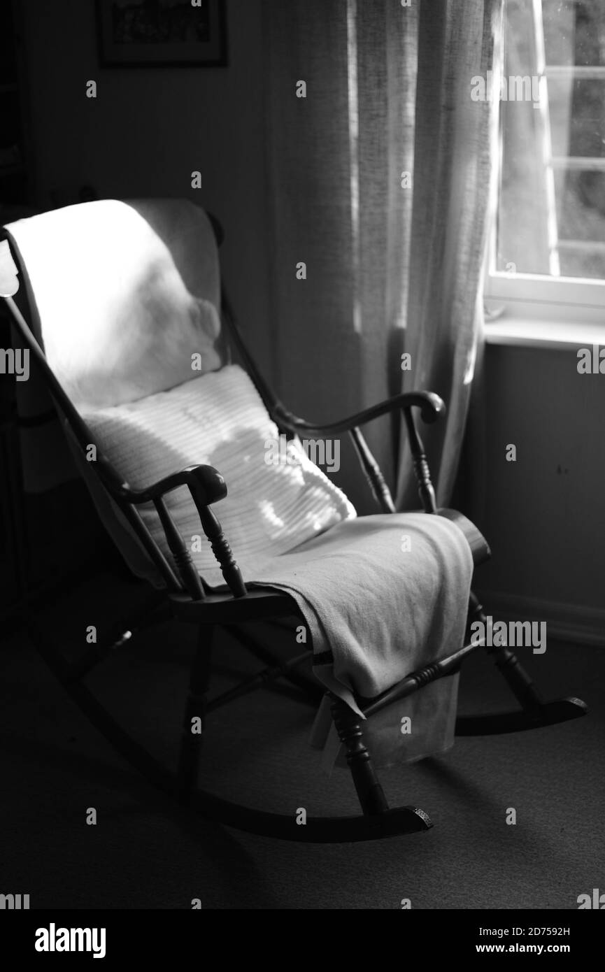 Old rocking chair Black and White Stock Photos & Images Alamy