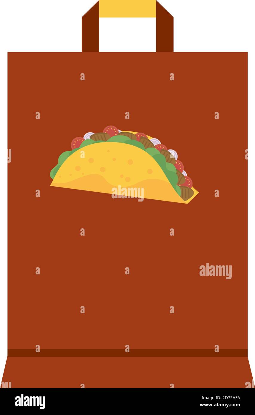 Download Shopping Bag Mockup With Taco Mexican Food Vector Illustration Design Stock Vector Image Art Alamy
