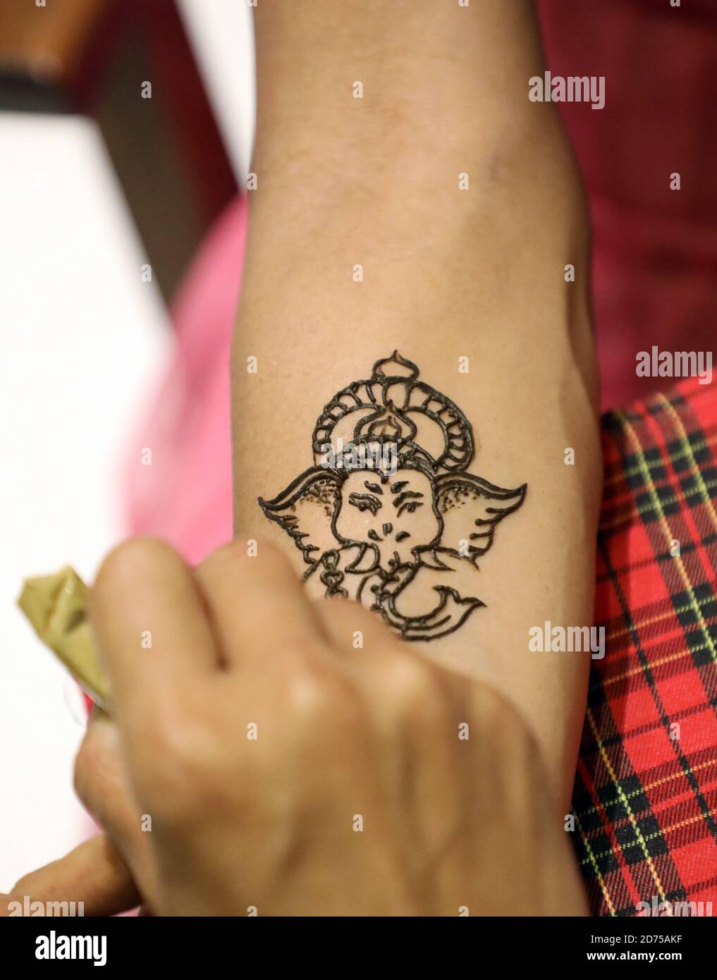 Closeup Of A Beautiful Elephant Henna Tattoo On An Arm Stock Photo Alamy