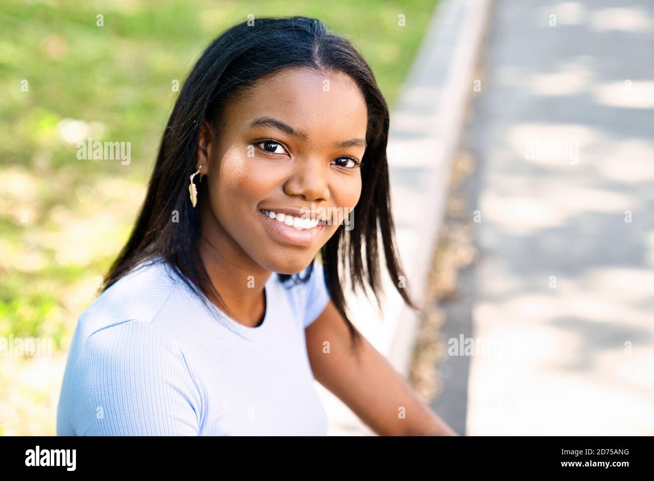 Outdoor portrait of a Young black African American Stock Photo - Alamy