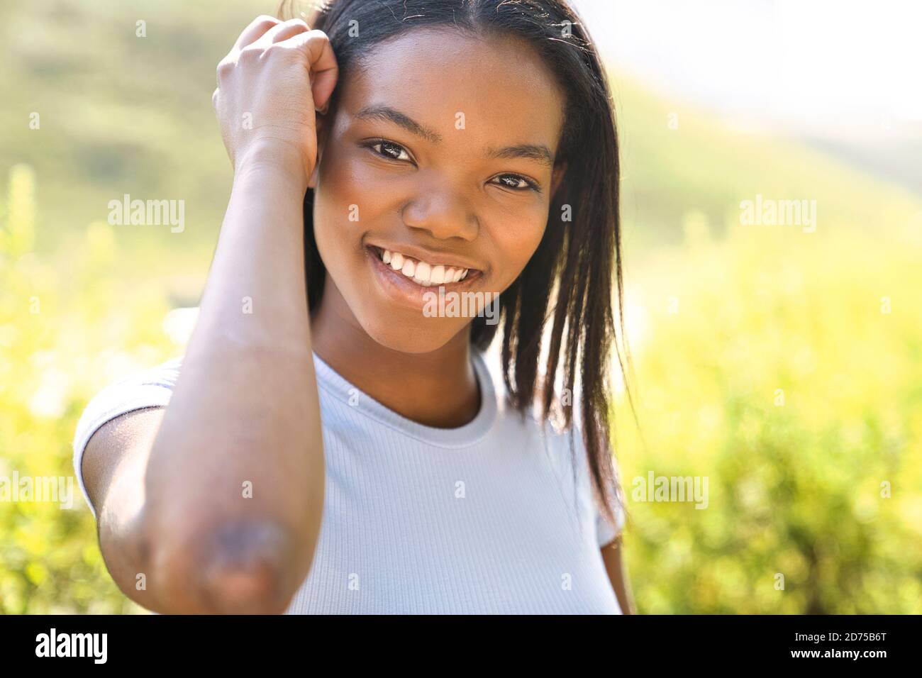 Outdoor portrait of a Young black African American Stock Photo - Alamy