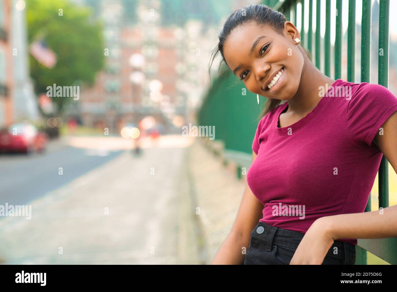 Outdoor portrait of a Young black African American Stock Photo - Alamy