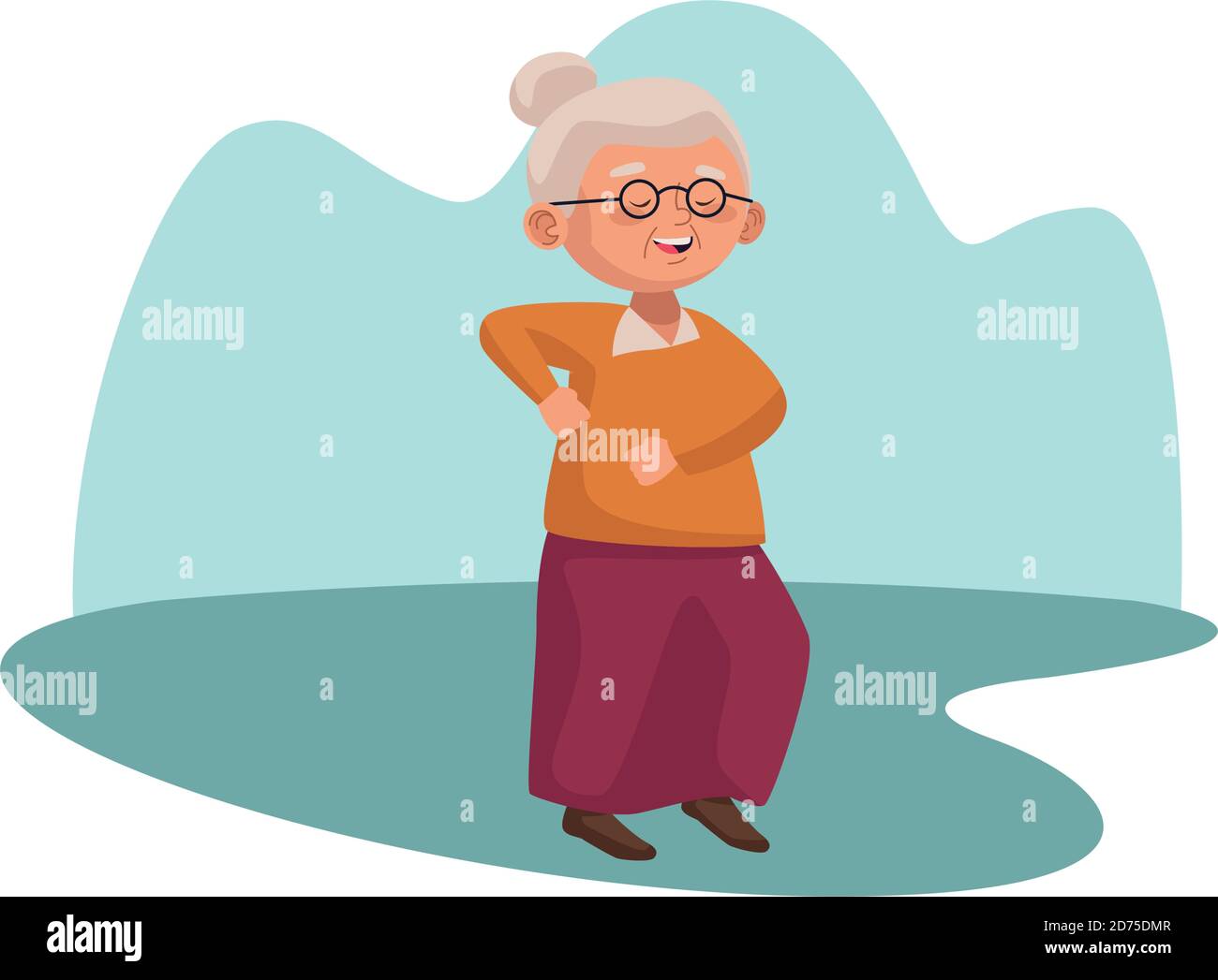 cute old woman dancing character vector illustration design Stock Vector