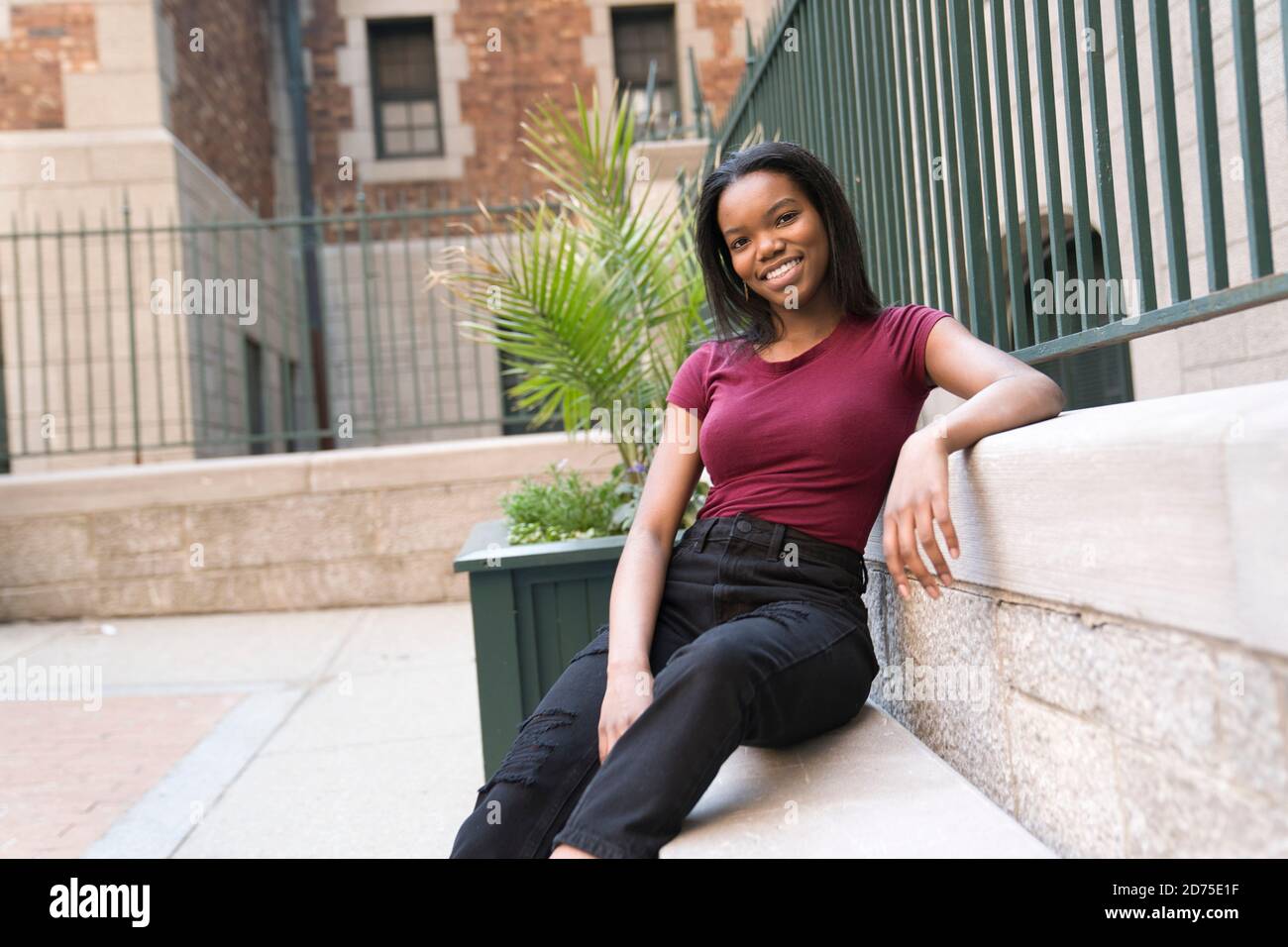 Outdoor portrait of a Young black African American Stock Photo - Alamy