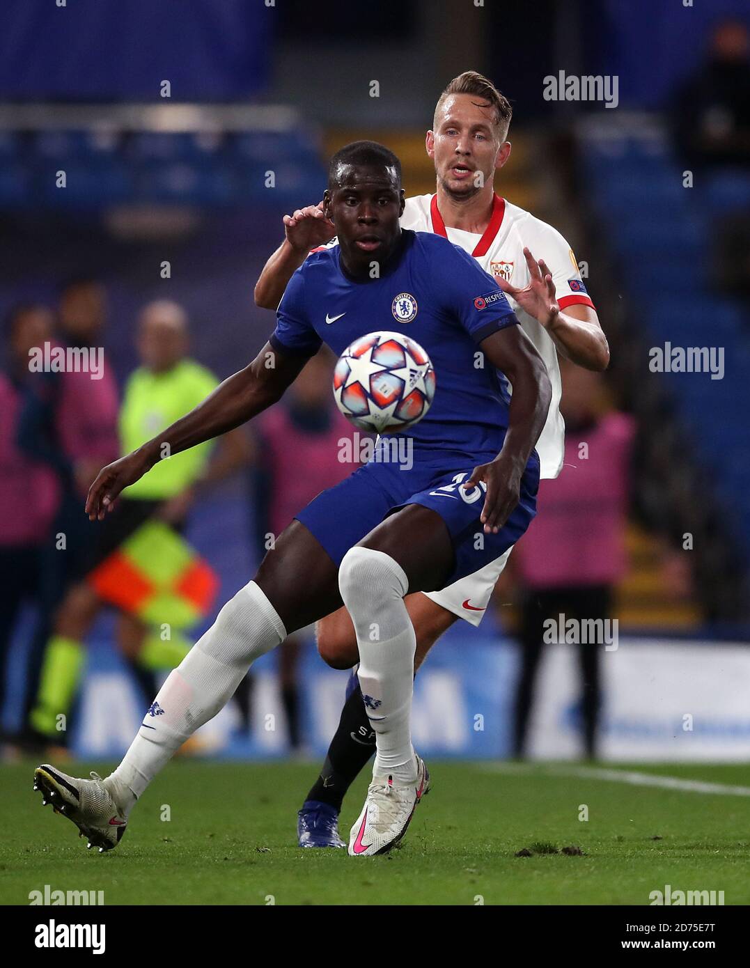 Chelsea’s Kurt Zouma (left) and Sevilla’s Ivan Rakitic battle for the ...