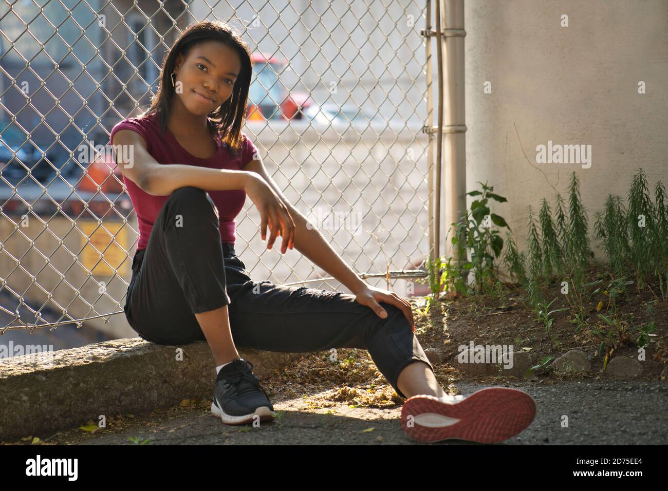 Outdoor portrait of a Young black African American Stock Photo - Alamy
