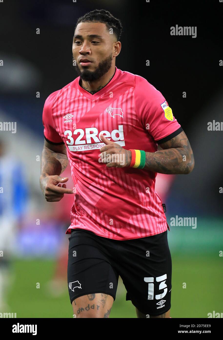 Derby County's Colin Kazim-Richards during the Sky Bet Championship match at The John Smith's Stadium, Huddersfield. Stock Photo