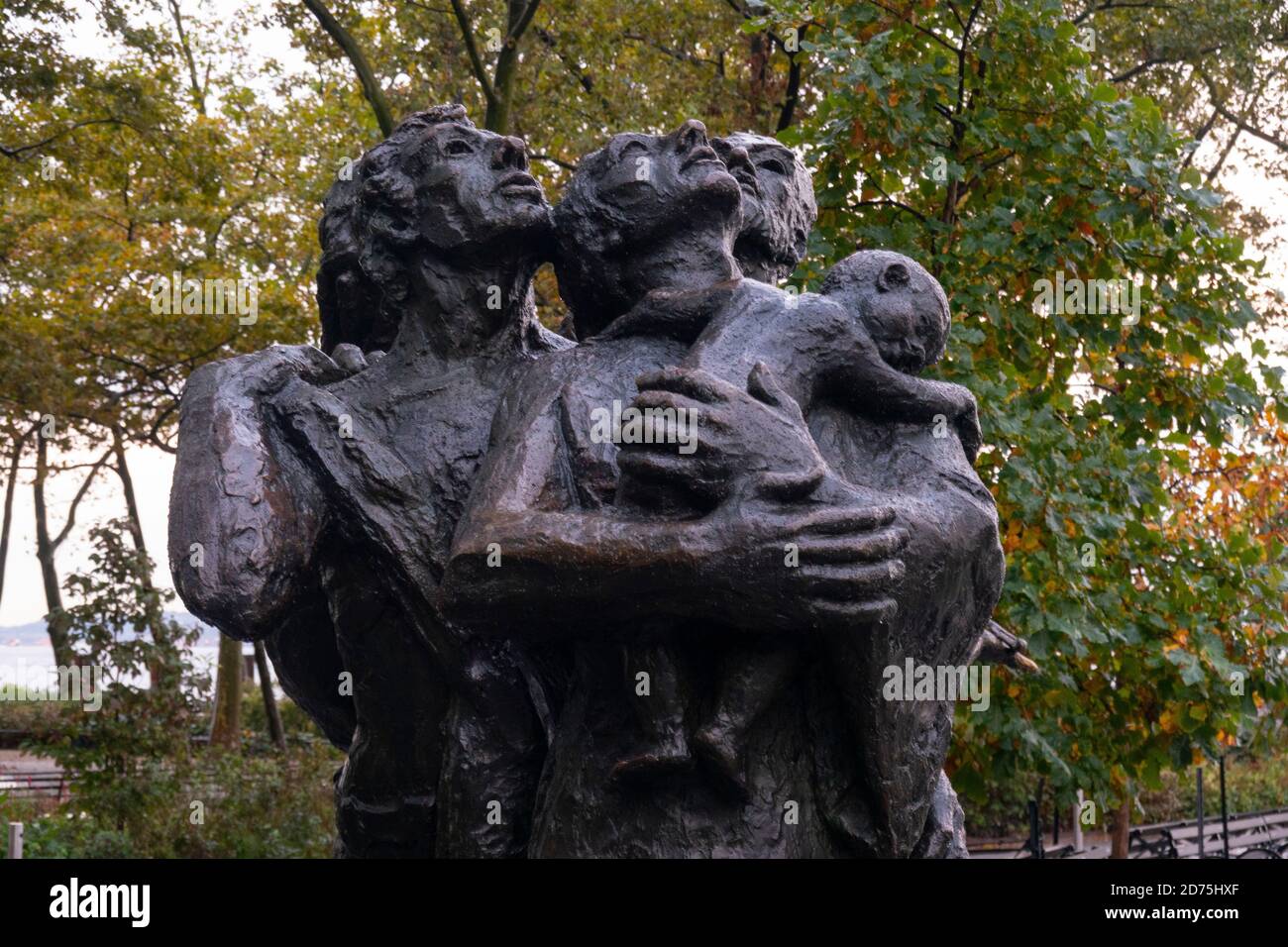 The Immigrants statue in Battery Park Manhattan NYC Stock Photo Alamy