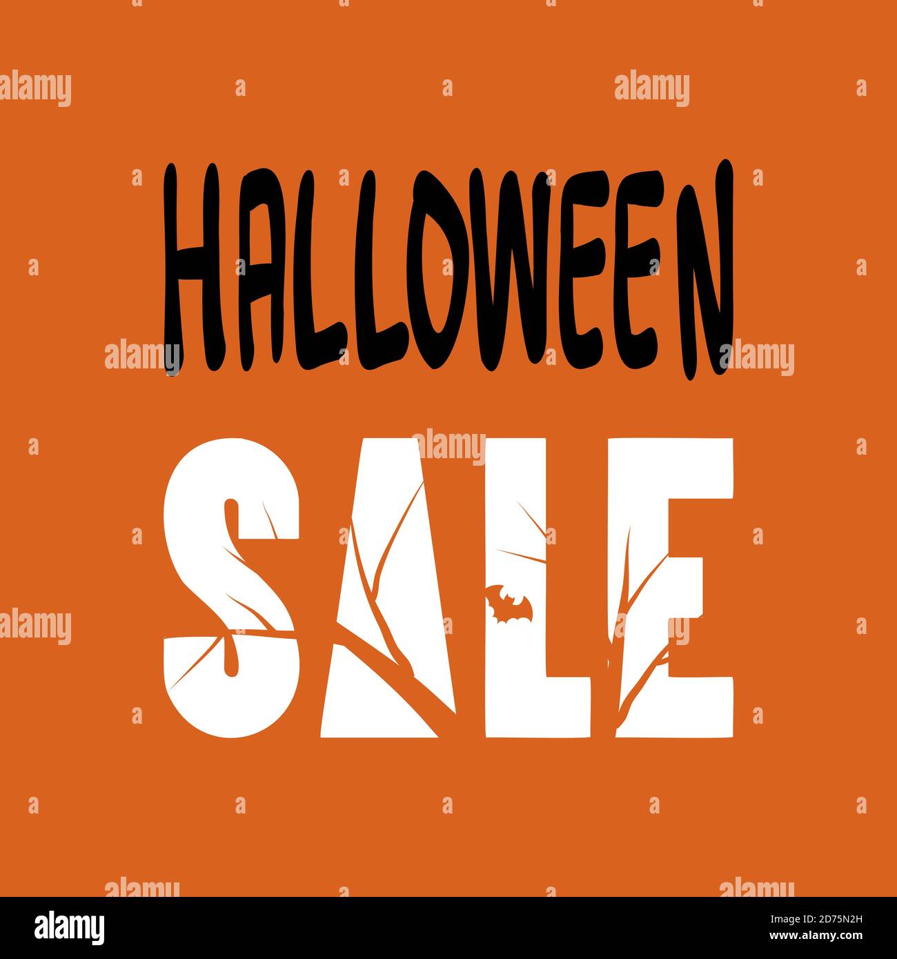 Halloween Sale special offer banner template with hand drawn lettering for holiday shopping. Limited time only. Vector illustration. Happy halloween. Stock Vector