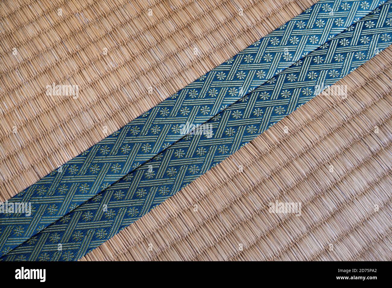 Japanese traditional tatami floors, made from rice straws. Close up