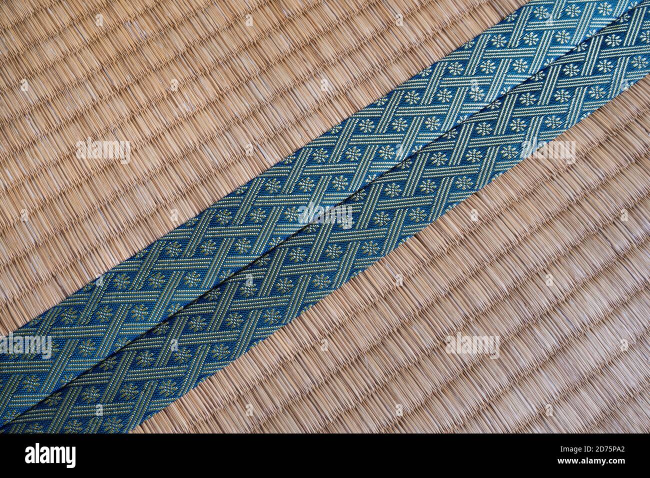 Japanese traditional tatami floors, made from rice straws. Close up shot. Stock Photo