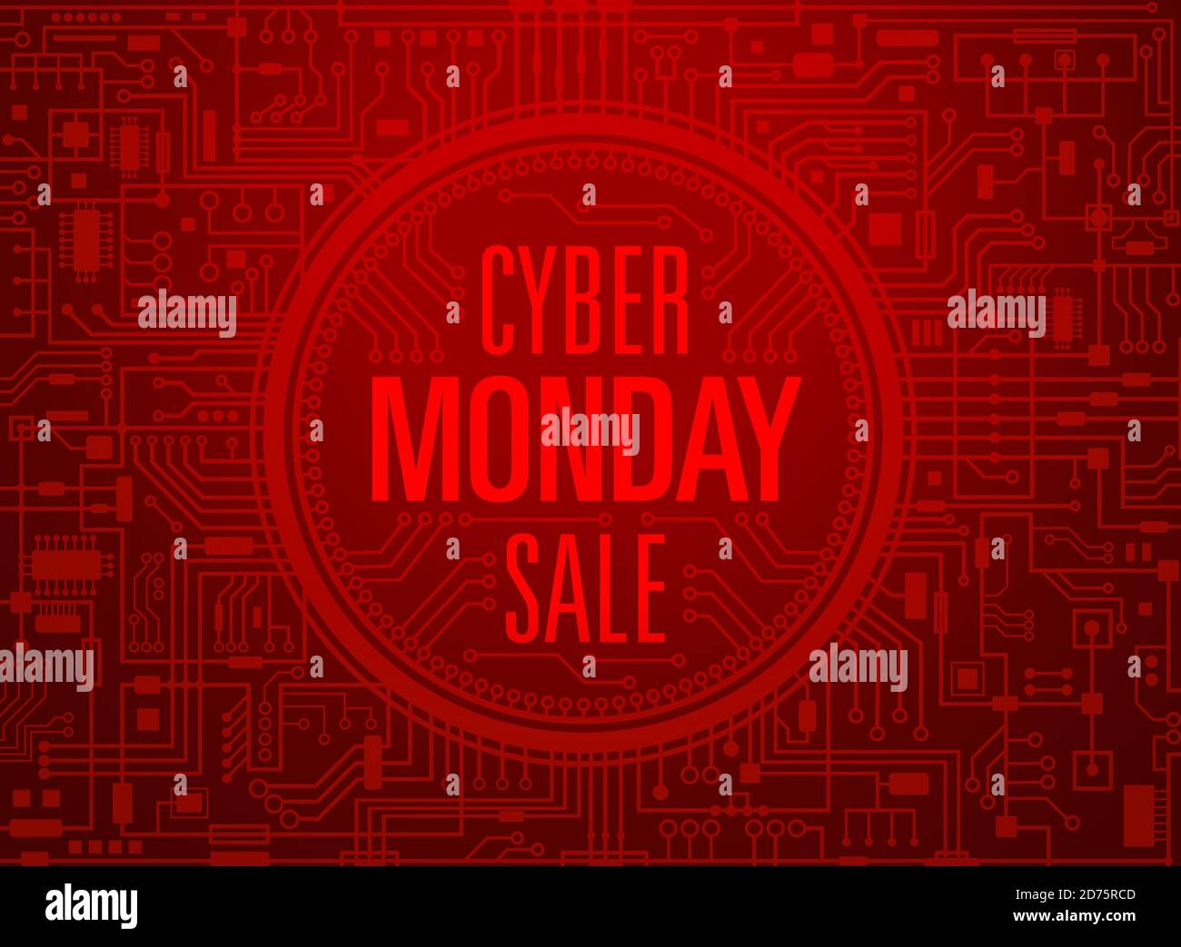Cyber monday sale red banner. Vector illustration Stock Vector Image
