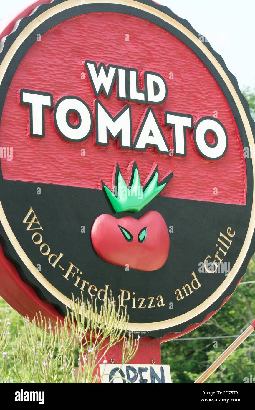 Wild Tomato Restaurant in Fish Creek, Door County, Wisconsin Stock