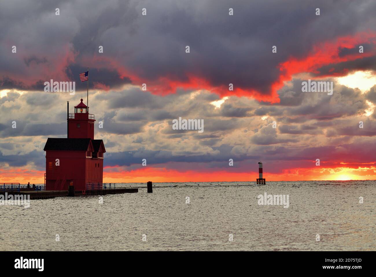 Holland, Michigan, USA. The Holland Harbor Light, also known as 'Big
