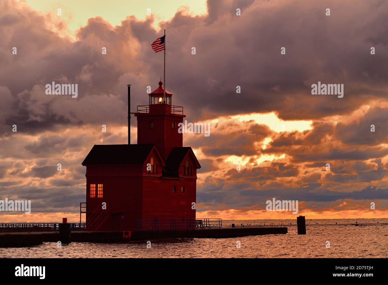 Holland, Michigan, USA. The Holland Harbor Light, also known as 'Big