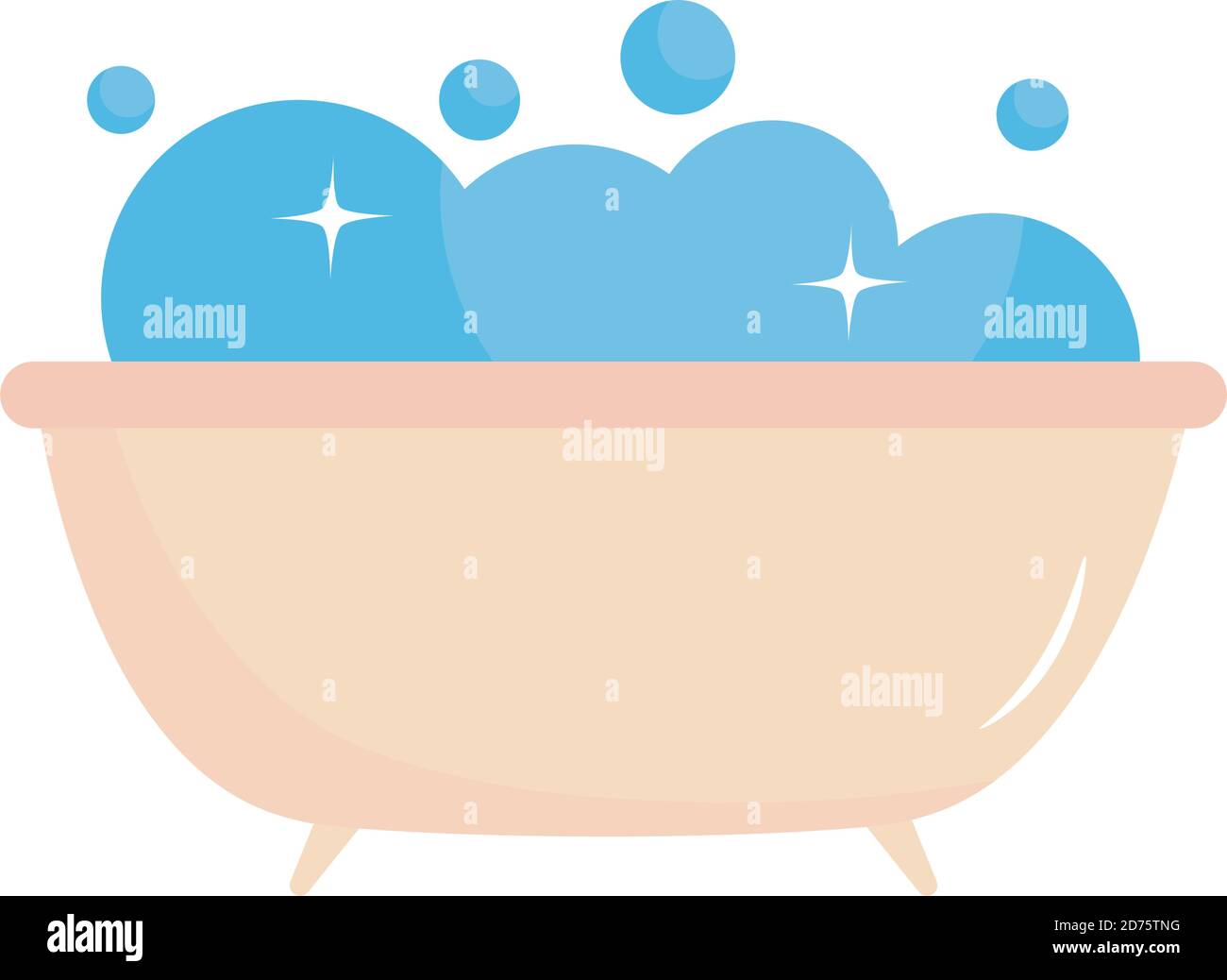 bathtub bubbles foam clean isolated white background vector