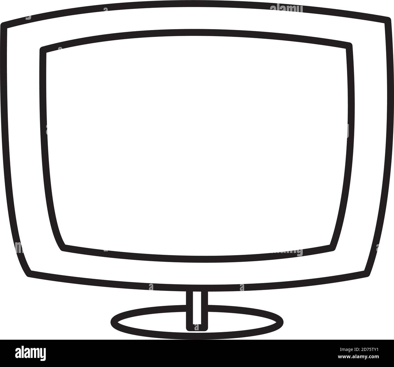 monitor screen device technology isolated white background vector
