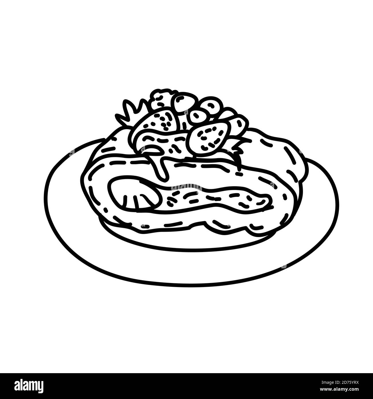 Cake Icon. Doddle Hand Drawn or Black Outline Icon Style Stock Vector