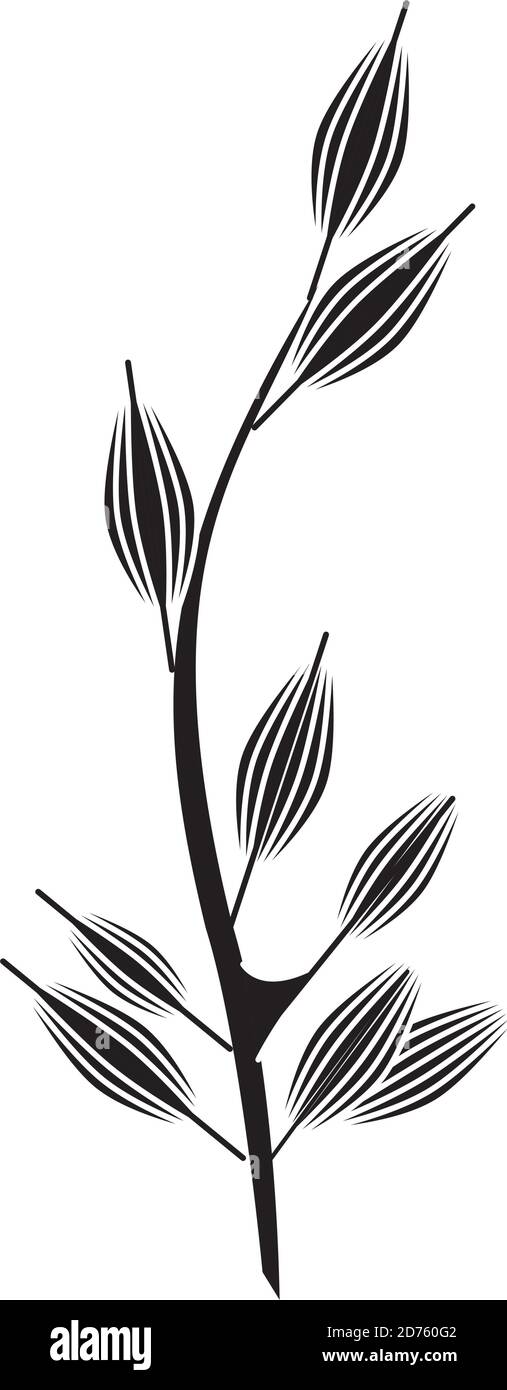 branch with leafs plant nature icon vector illustration design Stock ...