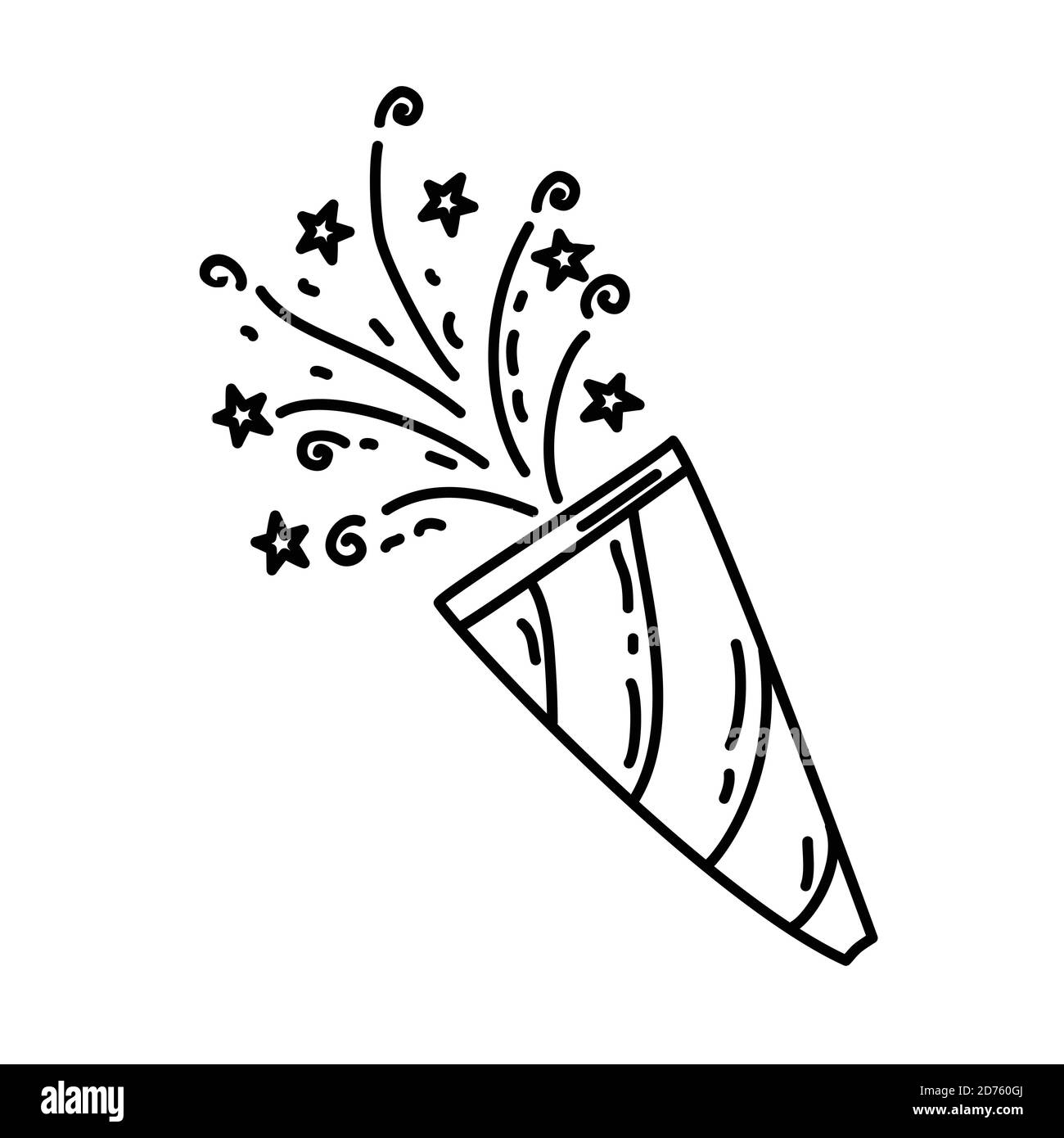 Confetti Icon. Doddle Hand Drawn or Black Outline Icon Style Stock