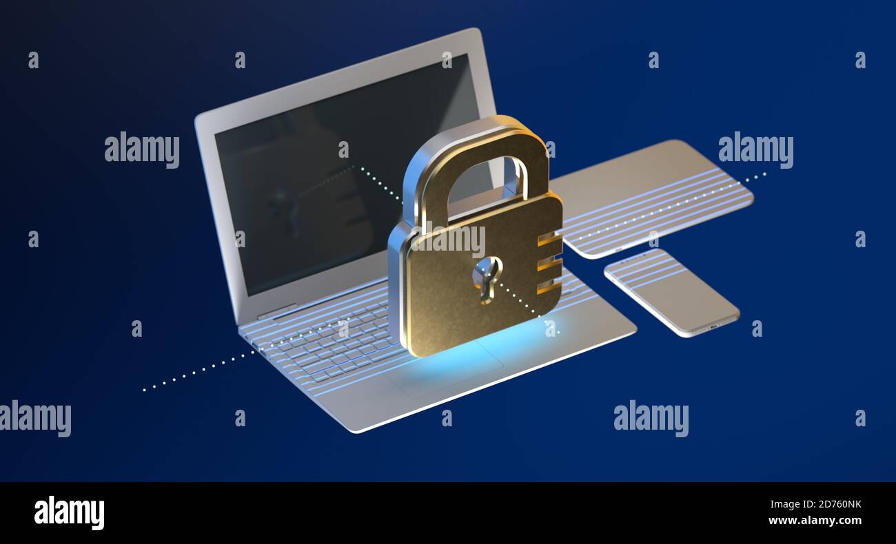 Cyber Security Technology, Protecting Digital Online Information. Online Data Security Stock Photo