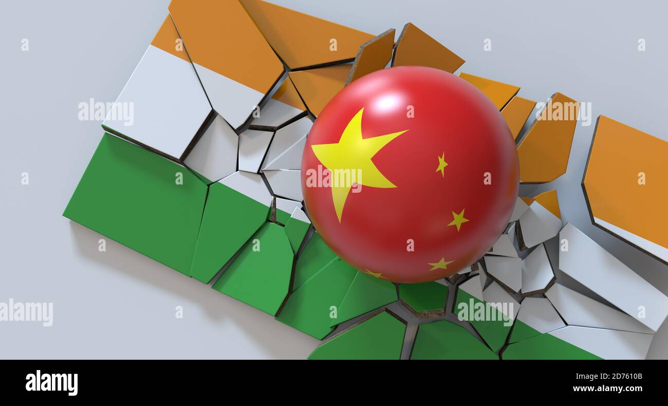 China India Trade War Conflict Stock Photo