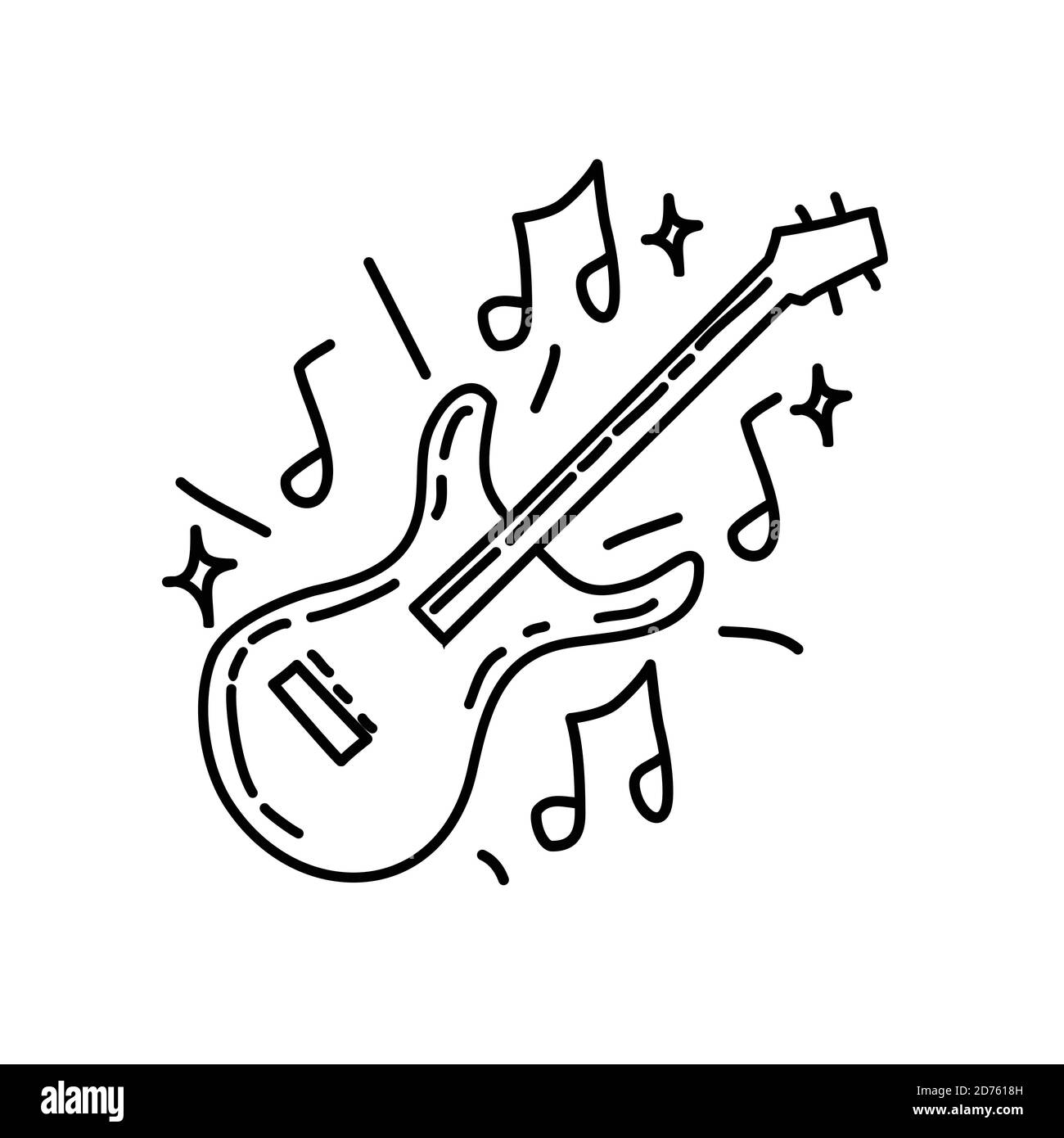 Music Icon. Doddle Hand Drawn or Black Outline Icon Style Stock Vector