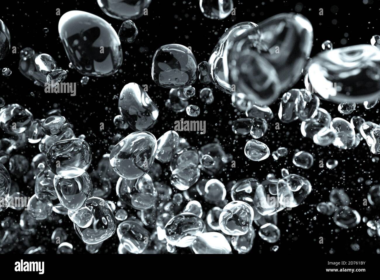 Water Bubbles Against Black Background Stock Photo - Alamy