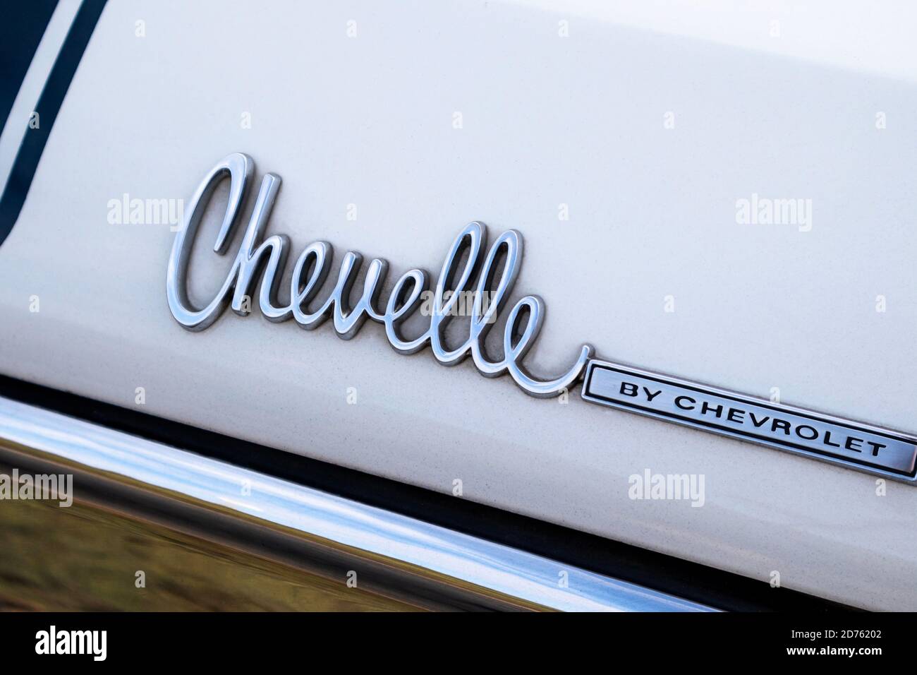 Chevy Chevelle car emblem on white classic 1971 Chevelle Stock Photo