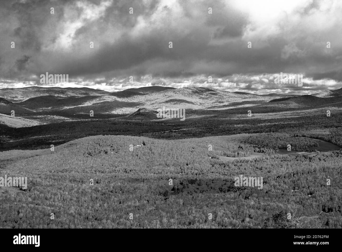 Mountain forest under cloudy Black and White Stock Photos & Images - Alamy