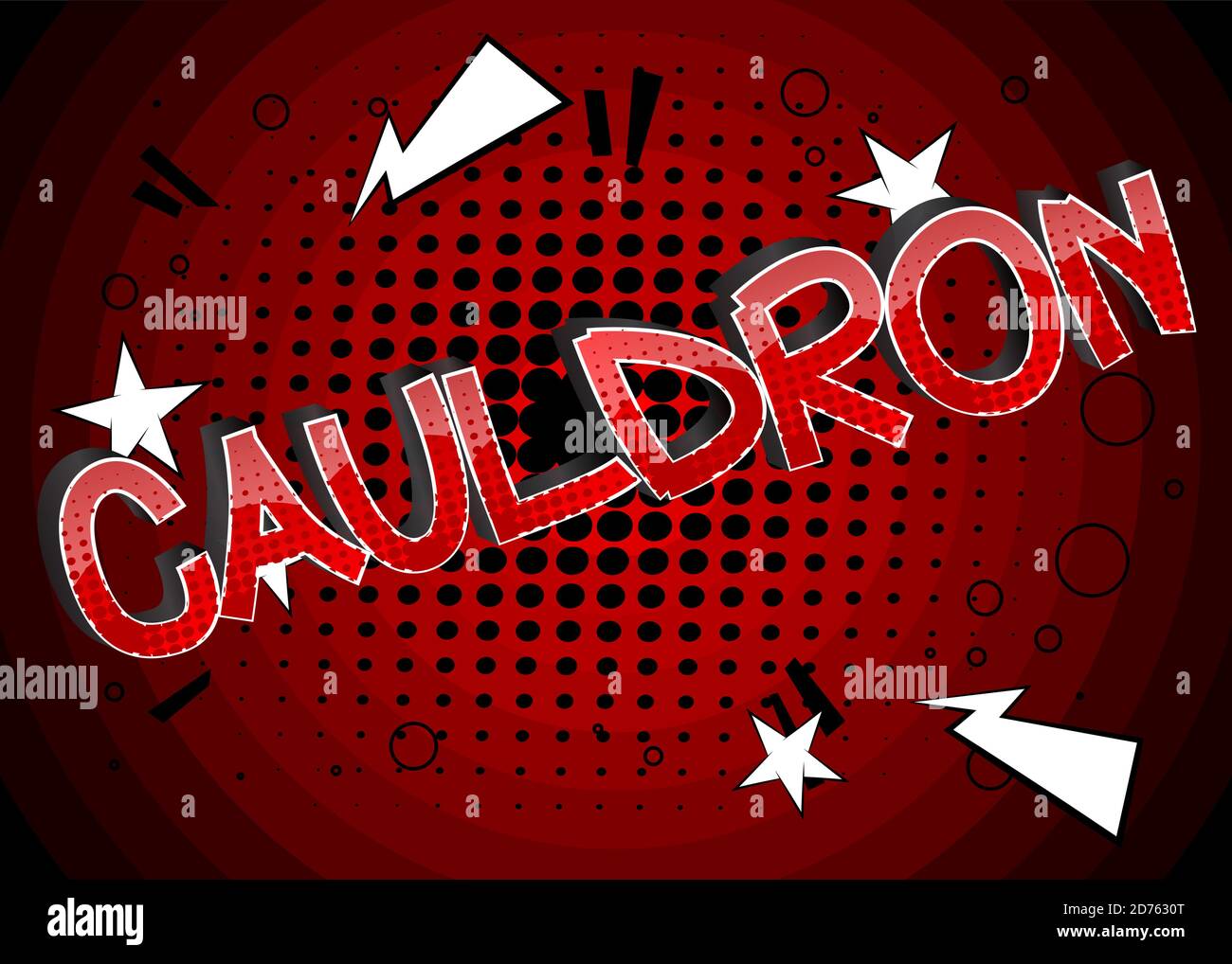 Cauldron Comic Book Style Cartoon Words On Abstract Colorful Comics 
