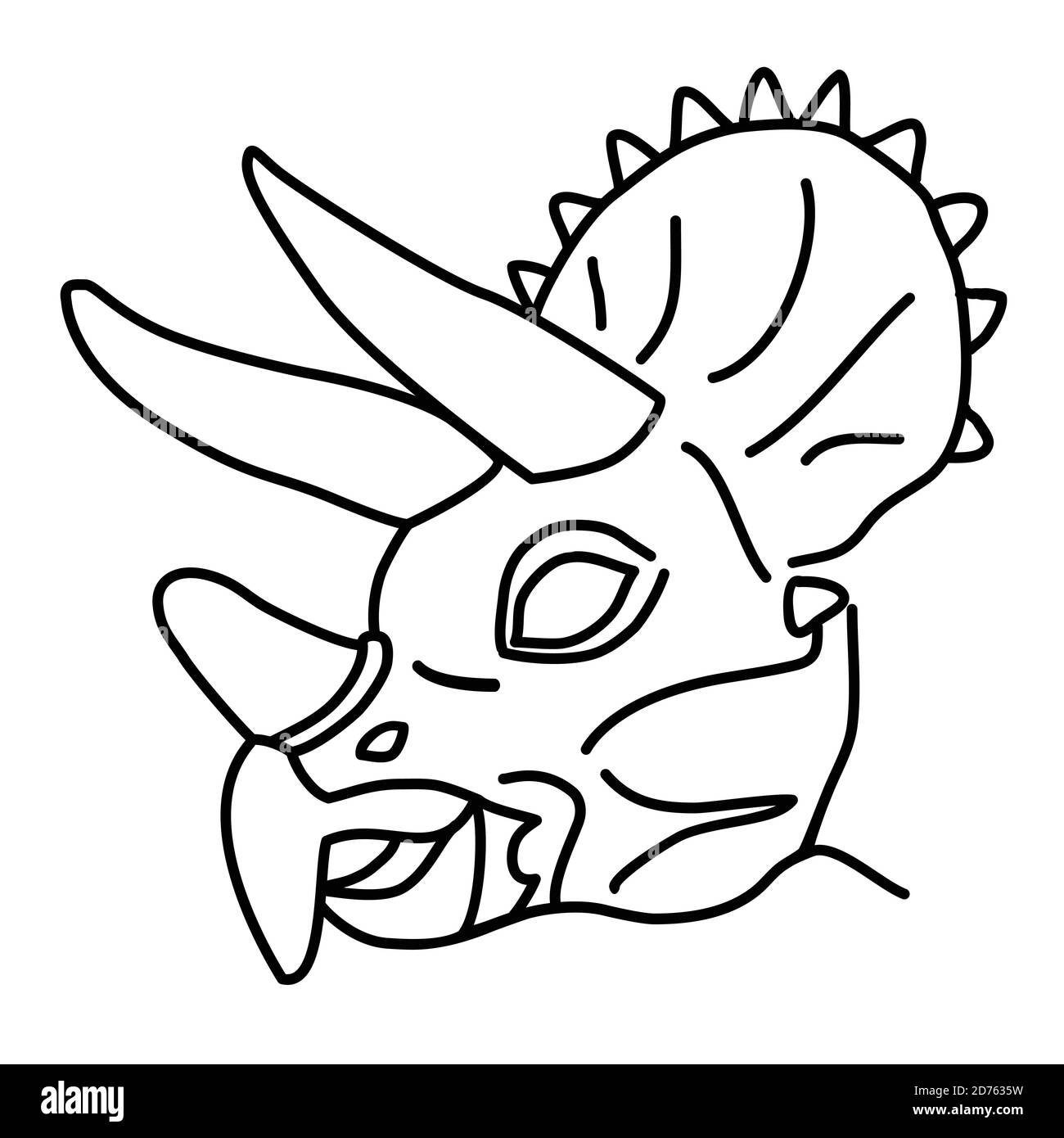 Triceratops Icon. Doodle Hand Drawn or Black Outline Icon Style Stock Vector