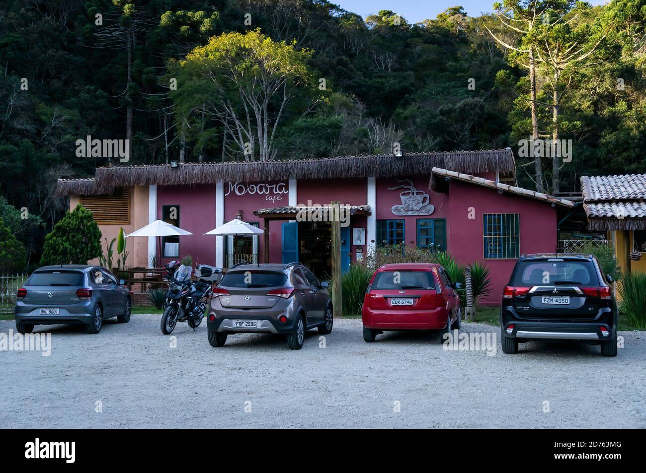 CUNHA, SAO PAULO / BRAZIL - AUG 17, 2019: Cars parked on the parking ...