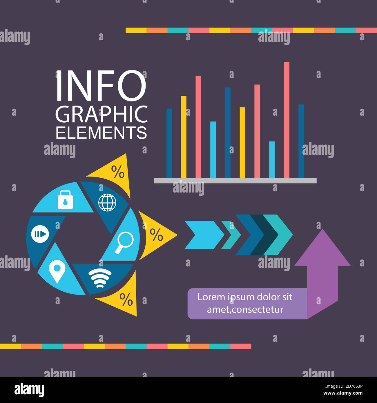 infographic elements design with graphic bars chart and business ...