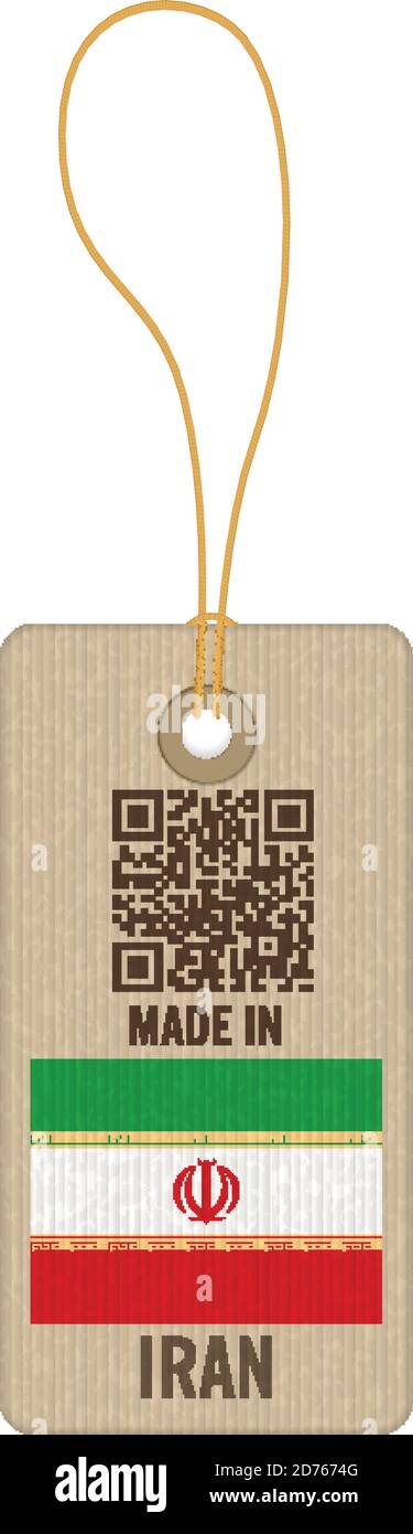 Tag made in Iran on a white background. Stock Vector