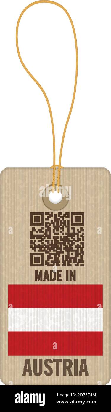 Tag made in Austria on a white background. Stock Vector