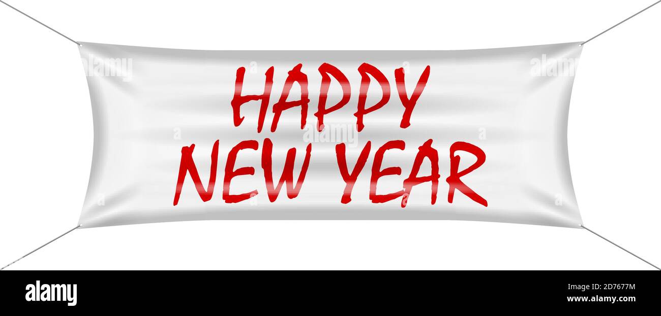 Banner happy new year on a white background Stock Vector Image & Art