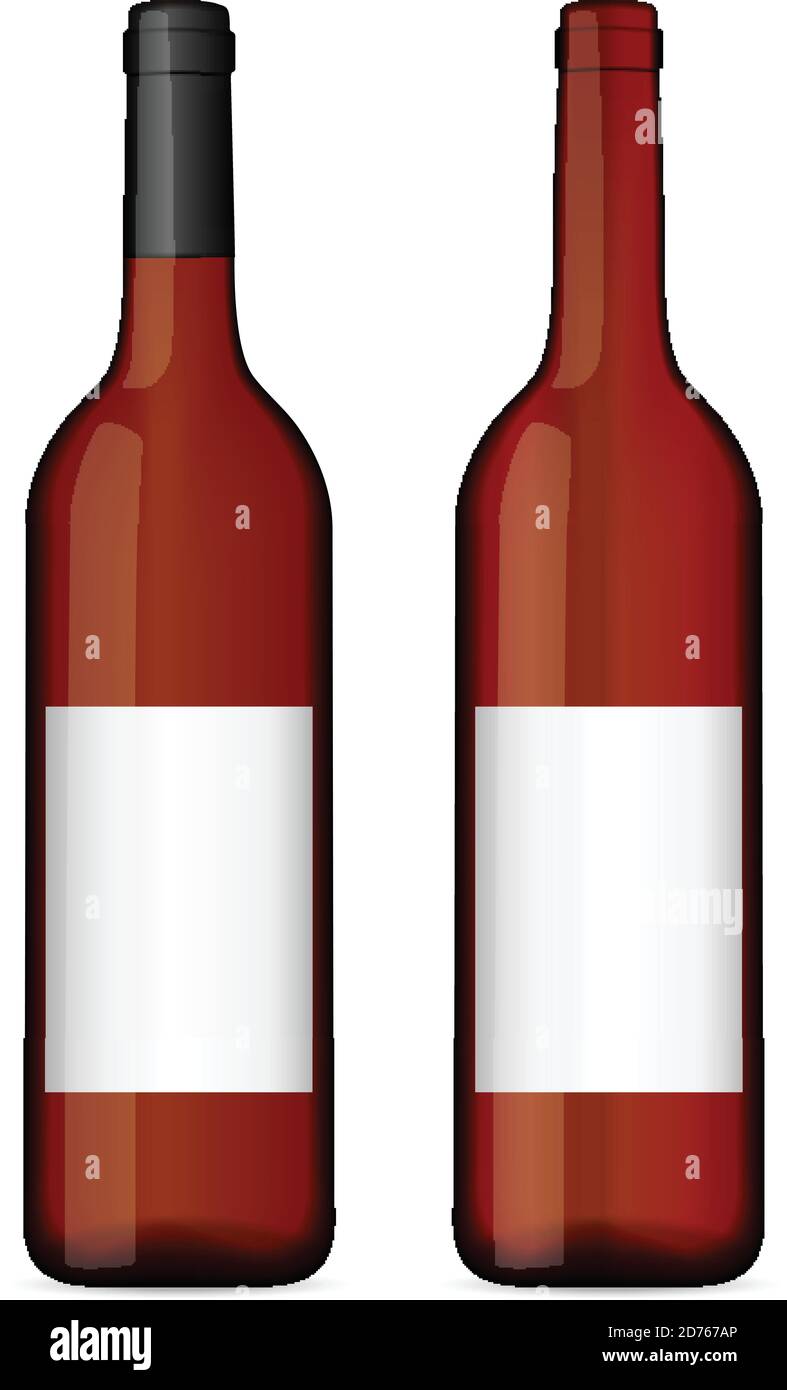 Wine bottles on a white background. Vector illustration Stock Vector